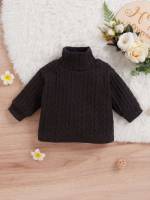 Long Sleeve  Plain Baby Tops 2690