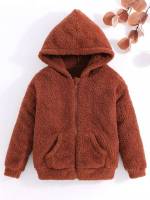 Regular Fit Rust Brown Pocket Long Sleeve Kids Clothing 7824