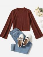 Long Sleeve Casual Stand Collar Regular Fit Girls Clothing 6494