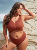  Sexy V neck Plus Size Beachwear 8051