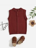 Regular Fit Rust Brown Casual Toddler Girl Sweaters 4381