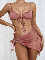  Knot Plain Sexy Women Swimwear 7197