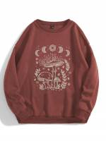  Oversized Rust Brown Women Sweatshirts 1670