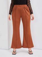 Elegant  Rust Brown Women Plus Clothing 1135