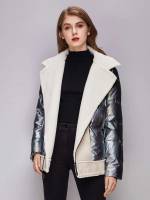 Ring Silver Casual Regular Women Winter Coats 8003