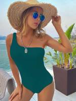  Casual One Shoulder Women Beachwear 6525