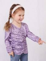 Long Sleeve Regular Fit Casual Violet Purple Kids Clothing 883