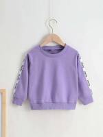 Round Neck Regular Casual Regular Fit Toddler Girl Sweatshirts 935