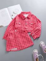  Long Sleeve Houndstooth Kids Clothing 7576