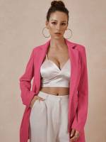  Regular Lapel Watermelon Pink Women Suits 8321