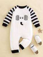 Casual Long Round Neck White Baby Jumpsuits 618