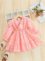 Regular Fit Cute Long Sleeve Baby Dresses 150