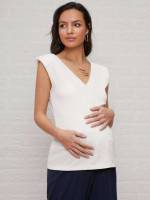  Regular Fit Plain Maternity Tops 5682