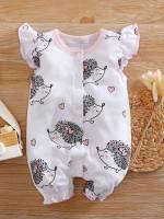  Cartoon Frill Round Neck Baby Onesies 733