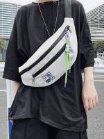 White  Colorblock Men Bags 3254