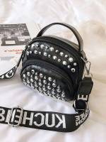 Fashionable White Studded Bags 6954