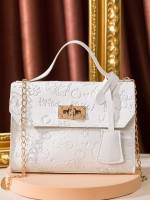 White Plain Women Bags 3043