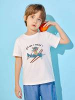 White Regular Regular Fit Boys T-Shirts 1363