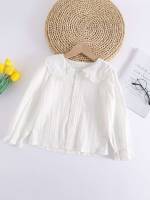 Long Sleeve Contrast Lace Plain Regular Kids Clothing 2954