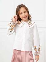 Sailor Collar Frill Long Sleeve Regular Fit Kids Clothing 7636