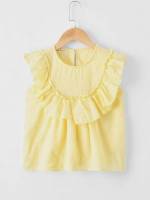 Round Neck Sleeveless Plain Kids Clothing 2159