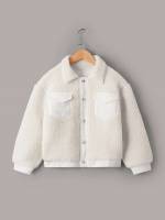 Regular Fit Long Sleeve White Pocket Girls Clothing 7063