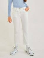 Plain Button Regular Fit Girls Jeans 174