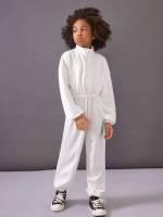 Funnel Neck Regular Fit White Girls Clothing 4640