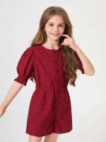 Regular Fit Round Neck Short Girls Jumpsuits 9883