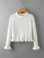 Long Sleeve Ruffle White Regular Kids Clothing 89