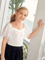 Regular Fit Crop Sheer Sweetheart Kids Clothing 5972