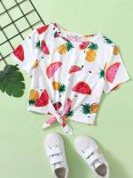 Regular Fit Fruit&Vegetable Casual Short Sleeve Kids Clothing 3