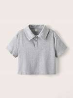 Polo Casual Short Sleeve Crop Girls T-Shirts 790