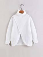 High Neck Regular Fit Plain Long Sleeve Kids Clothing 637