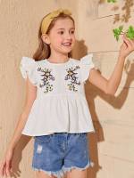  Regular Fit Embroidery Girls Clothing 4