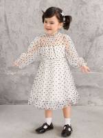 Regular Fit Cute Polka Dot Toddler Girl Dresses 7235