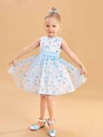 Glamorous White Round Neck Kids Clothing 6754