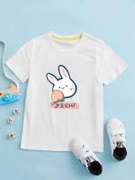 Regular Fit Short Sleeve Cartoon Kids Clothing 8348