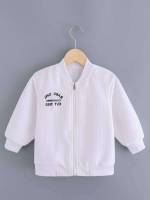 White Zipper Baseball Collar Kids Clothing 18