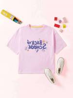 Regular  Slogan Toddler Girls Clothing 879