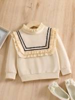 White Long Sleeve Striped Regular Kids Clothing 6079