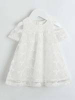  Regular Fit White Round Neck Toddler Girls Clothing 8413