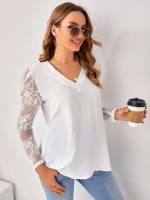 Elegant Plain Regular V neck Maternity Blouses 4324