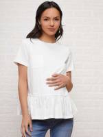 Short Sleeve Regular Fit White Maternity 4437