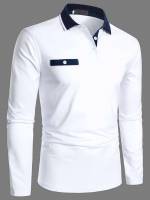 White Work Polo Button Front Men Clothing 2907