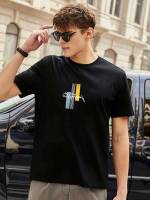  Round Neck Geometric Short Sleeve Men T-Shirts  Tanks 356