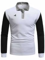 Long Sleeve Polo Embroidery Regular Men Polo Shirts 8000