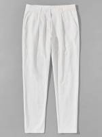  Cropped White Regular Fit Men Suit Pants 3643