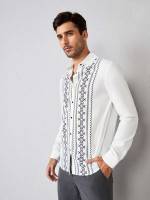 Long Sleeve White Collar Regular Fit Men Tops 283