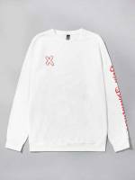  White Letter Casual Men Sweatshirts 531